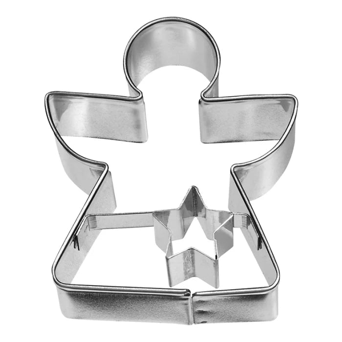 Ausstechform Geometrischer Engel, 6 cm, Edelstahl, mit Innenprägung