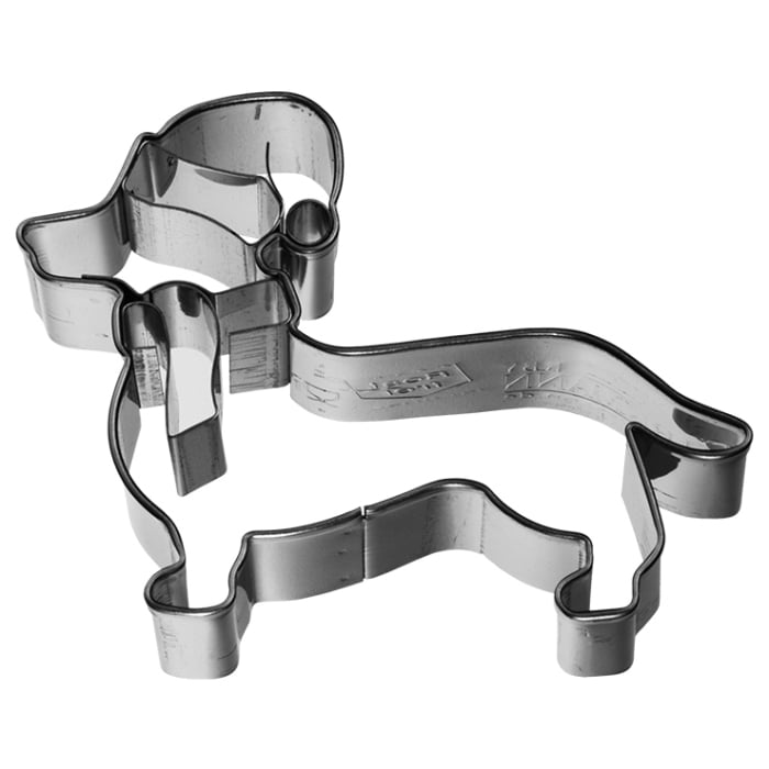Ausstechform, Weihnachtsdackel, 7cm, Edelstahl, mit Innenprägung