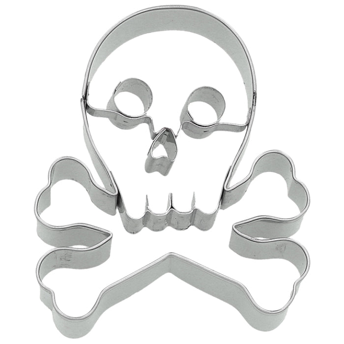 Ausstechform Totenkopf, Edelstahl, mit Innenprägung, 7,5 cm