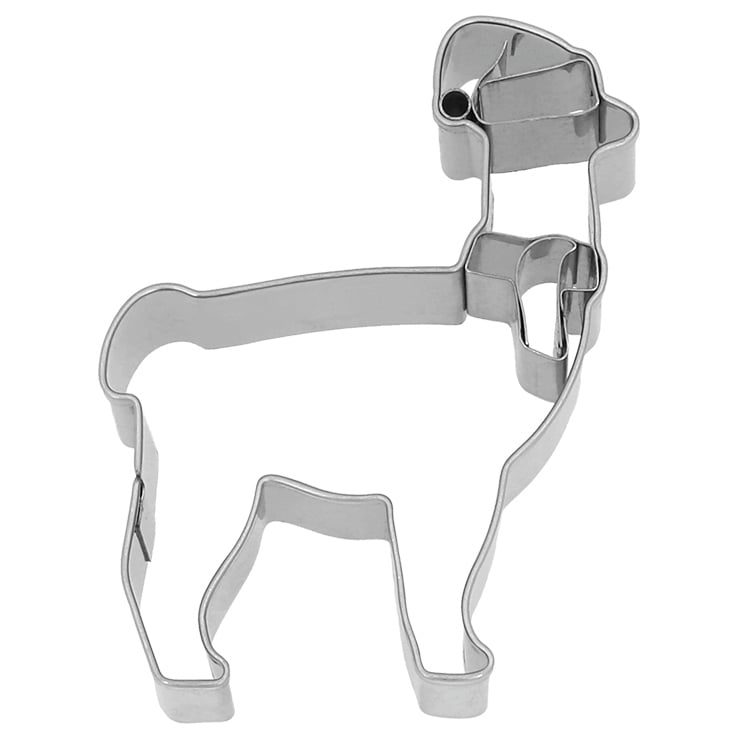 Ausstechform, Weihnachtslama, 9cm, Edelstahl, mit Innenprägung