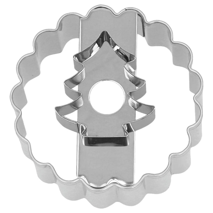 Ausstechform, Linzer, Tanne, 5 cm, Edelstahl, doppelseitig nutzbar, mit Banderole