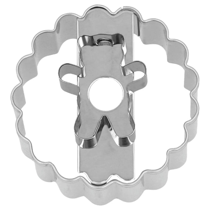 Ausstechform, Linzer Bär, 5 cm, Edelstahl, doppelseitig nutzbar, mit Banderole