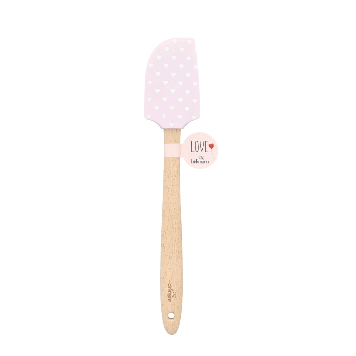 Teigschaber, rosa mit Herzchen
