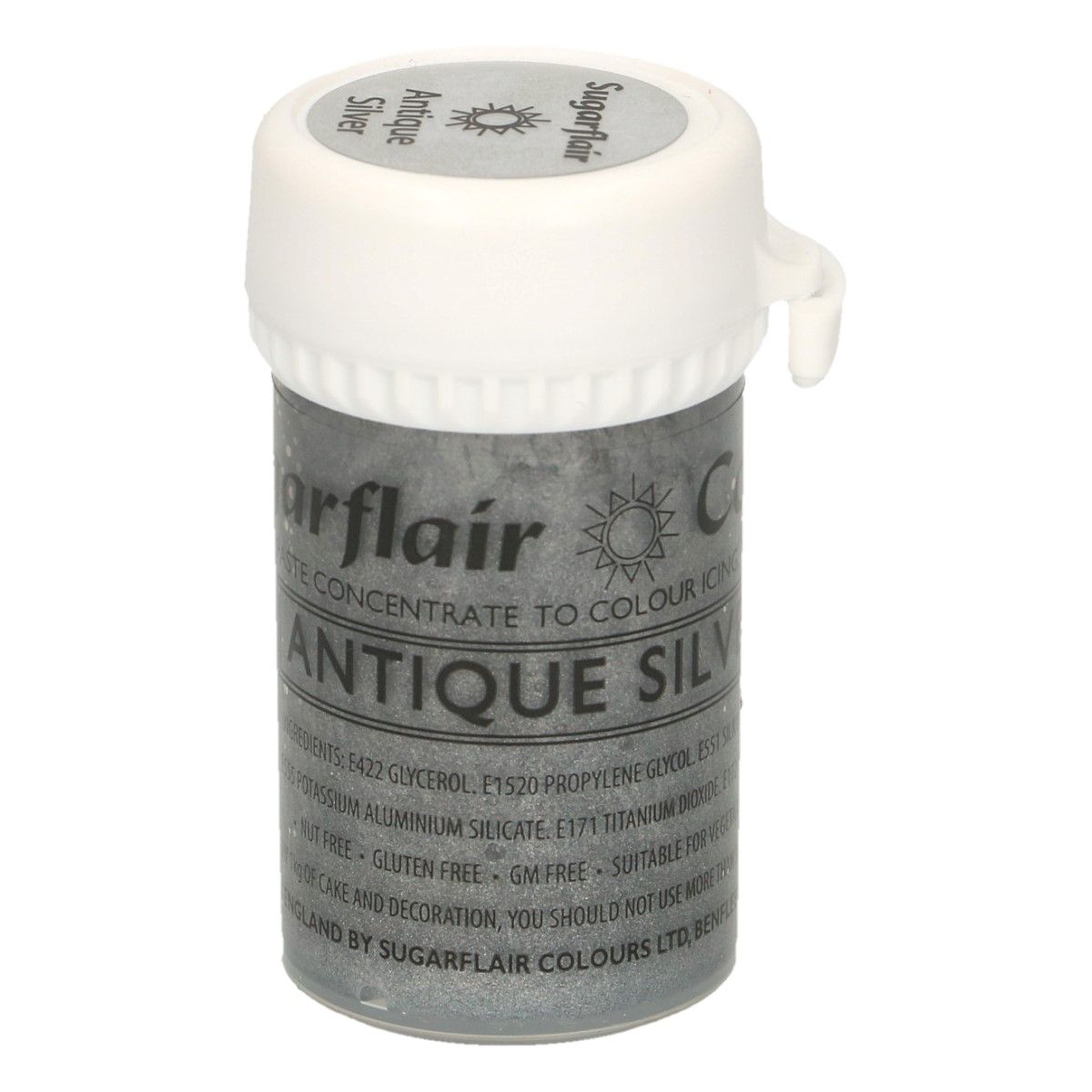 Sugarflair Paste Colour Satin antik silber 25g