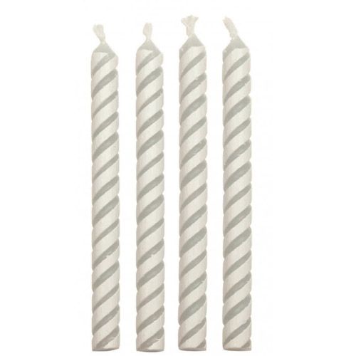 PME Kerzen weiß gestreift medium pk/24