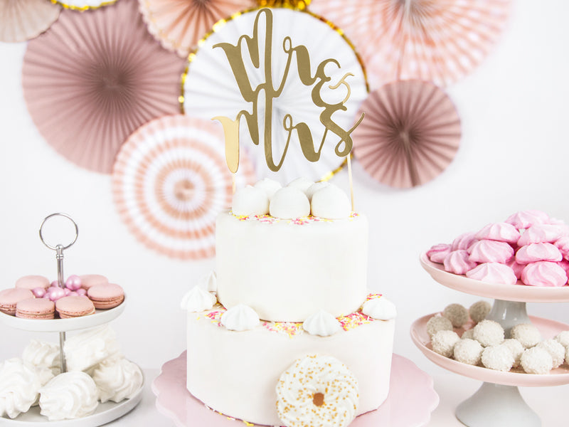 Cake Topper "Mr&Mrs", gold, 25,5cm