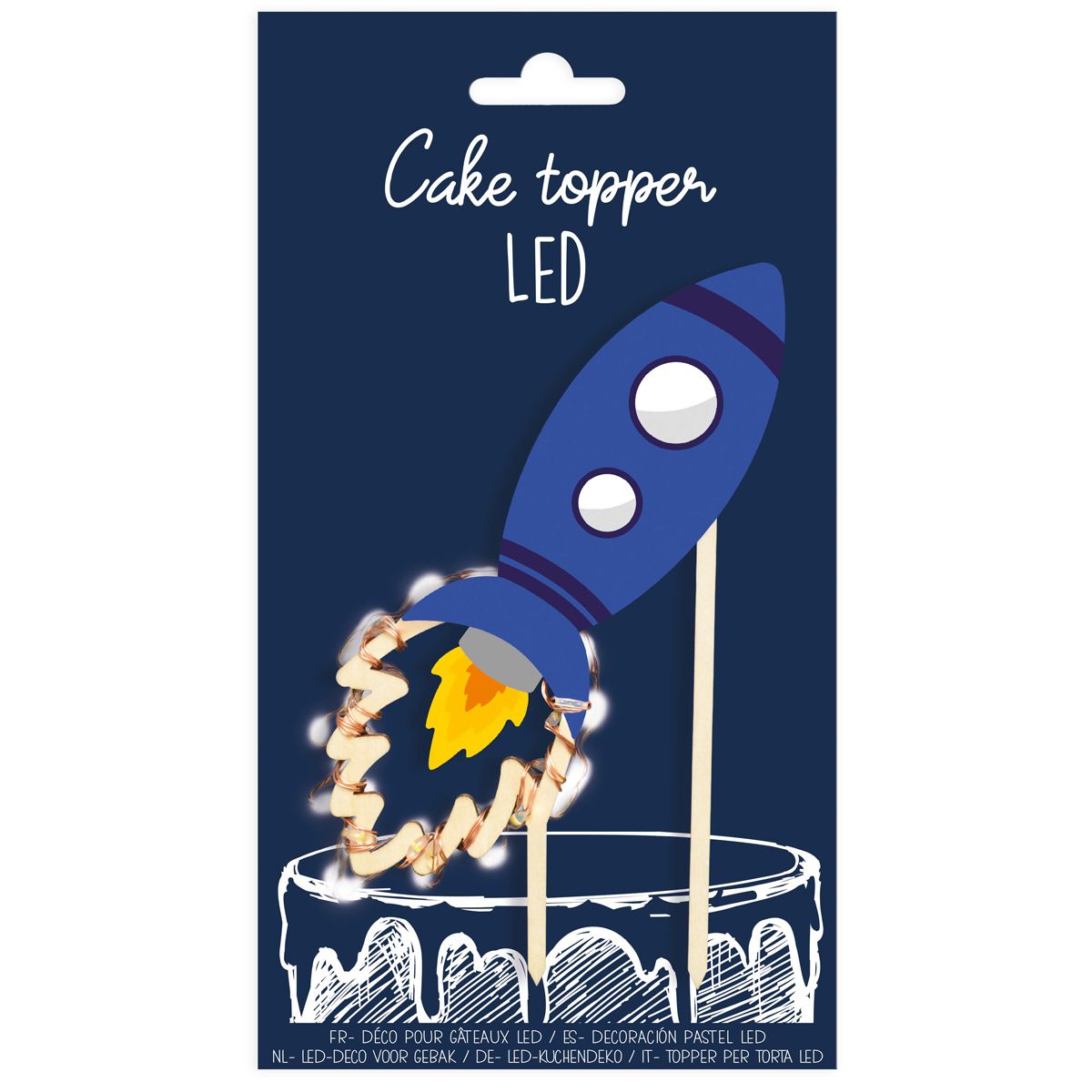 ScrapCooking Cake Topper LED Weltraumrakete