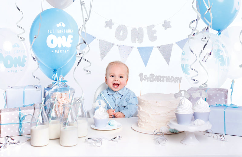 Party Set - 1st Birthday, silver m / 33teilig