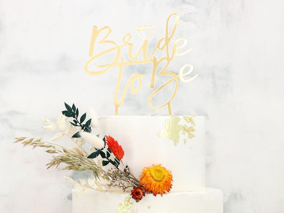 Cake Topper "Bride to be" Acrylglas gold