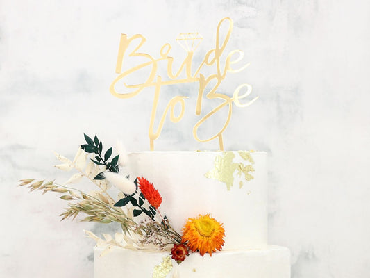 Cake Topper "Bride to be" Acrylglas gold
