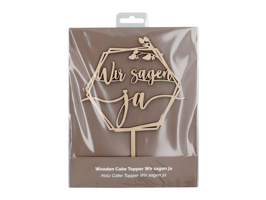 Cake Topper ''Wir sagen ja'' aus Holz