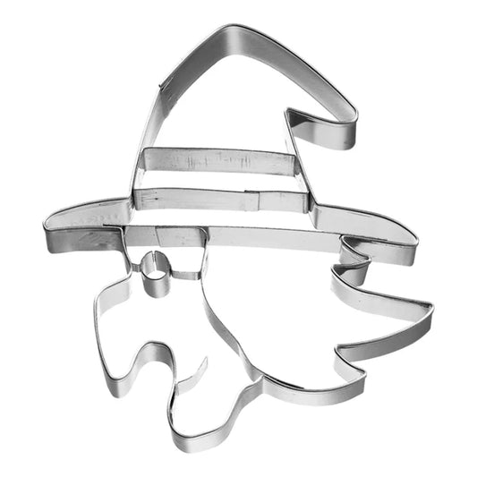 Ausstechform Hexengesicht seitlich, Edelstahl, mit Innenprägung, 8 cm