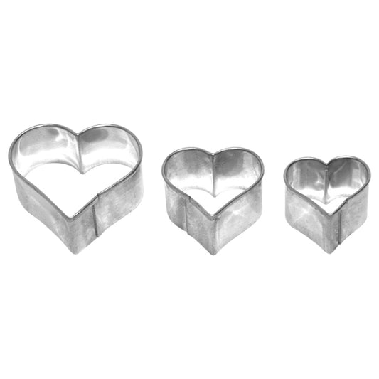 Ausstechform Herz, 3-fach Terrasse, 3; 3,5; 4,5 cm, Edelstahl