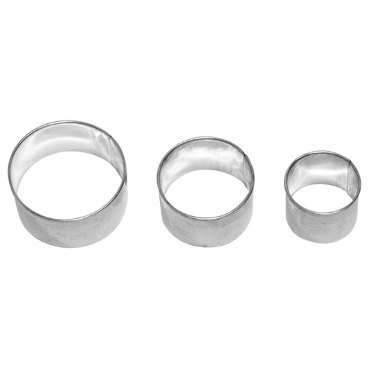 Ausstechform Kreis glatt, 3-fach Terrasse Edelstahl, 4, 5, 6 cm