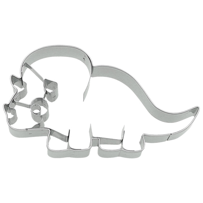 Ausstechform Dinosaurier Triceratops, Edelstahl, mit Innenprägung, 10 cm