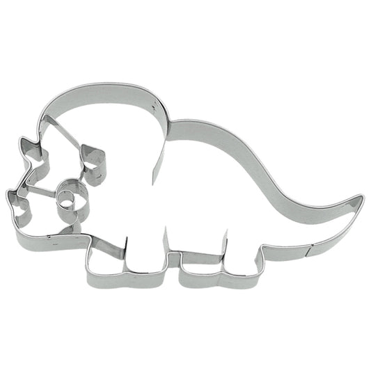 Ausstechform Dinosaurier Triceratops, Edelstahl, mit Innenprägung, 10 cm