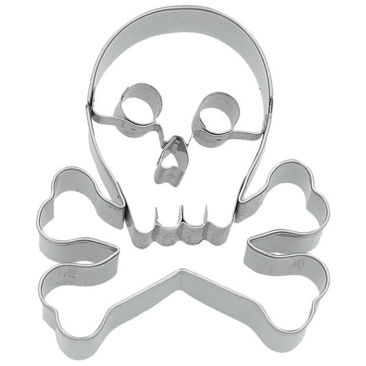 Ausstechform Totenkopf, Edelstahl, mit Innenprägung, 7,5 cm