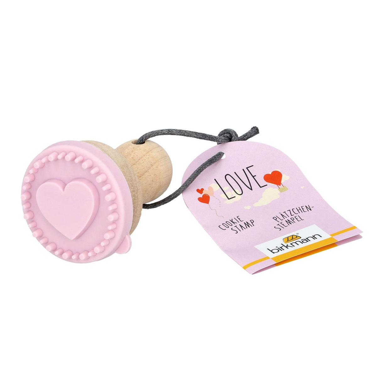 Birkmann Plätzchenstempel Herz rosa, 5 cm