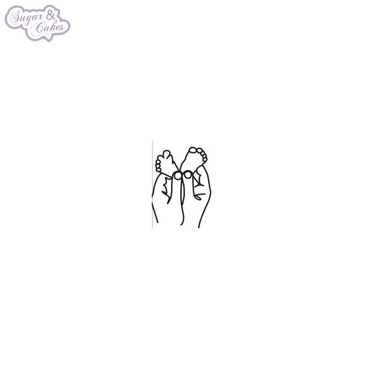 Cake Topper Acryl Line Art Baby Feet - schwarz