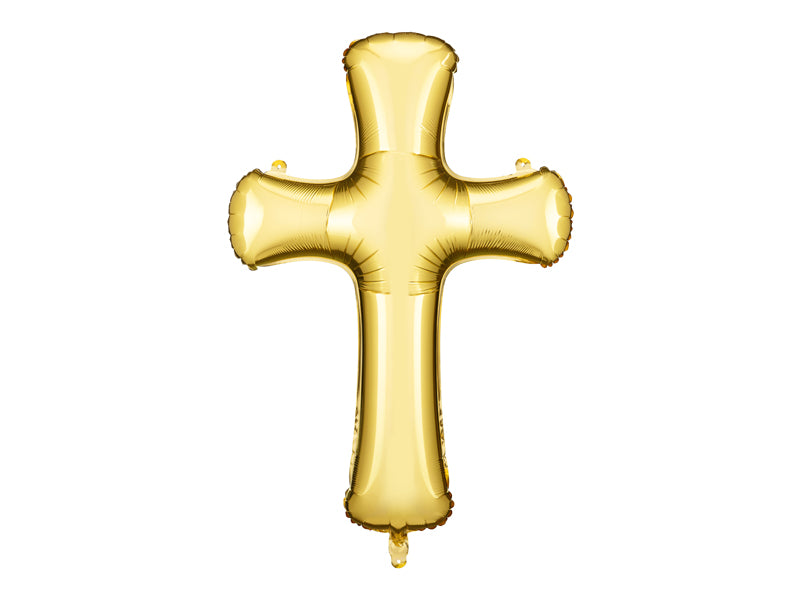 Folienballon Kreuz, 103.5x74.5 cm, Gold