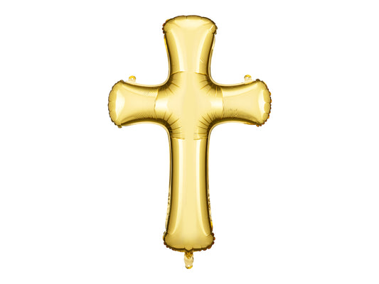 Folienballon Kreuz, 103.5x74.5 cm, Gold