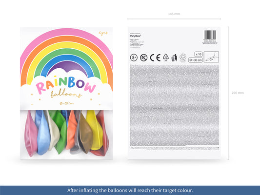 Luftballons 30 cm - Regenbogen pastell / 6Stk.