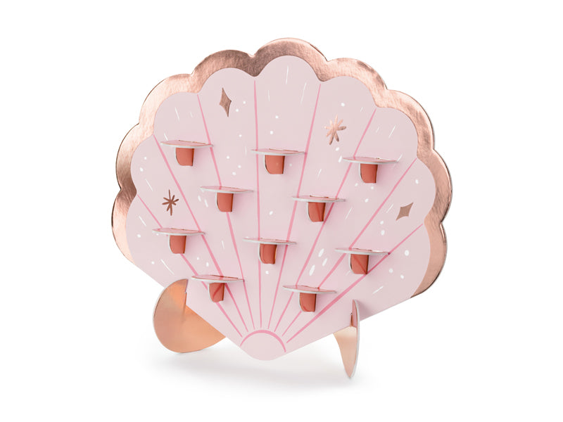 Schnapsglasständer Muschel rosa - 43x38 cm