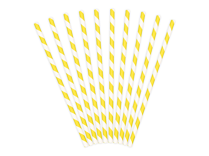 Papierstrohhalme gelb - 19,5cm / 10Stk.
