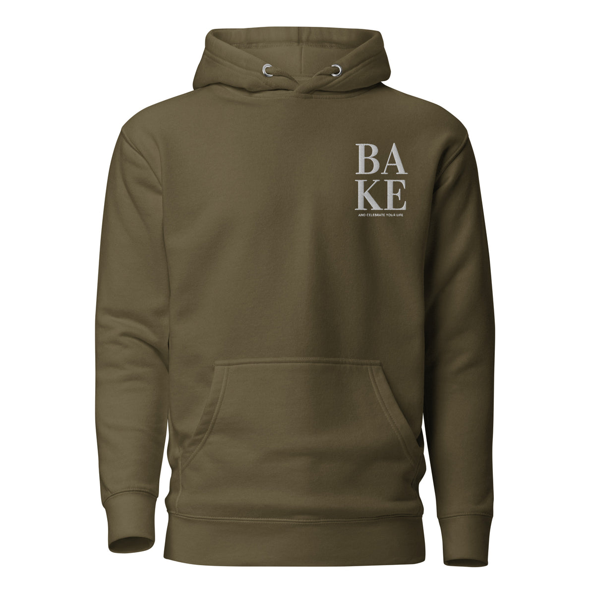 Unisex-Kapuzenpullover "Bake and celebrate your life"